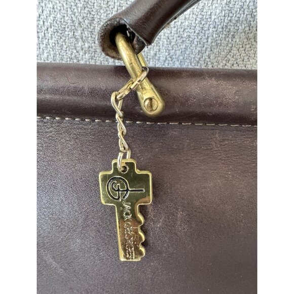 Jack Georges Leather Messenger Bag VTG Shoulder Briefcase Brown Travel Casual - Picture 3 of 16